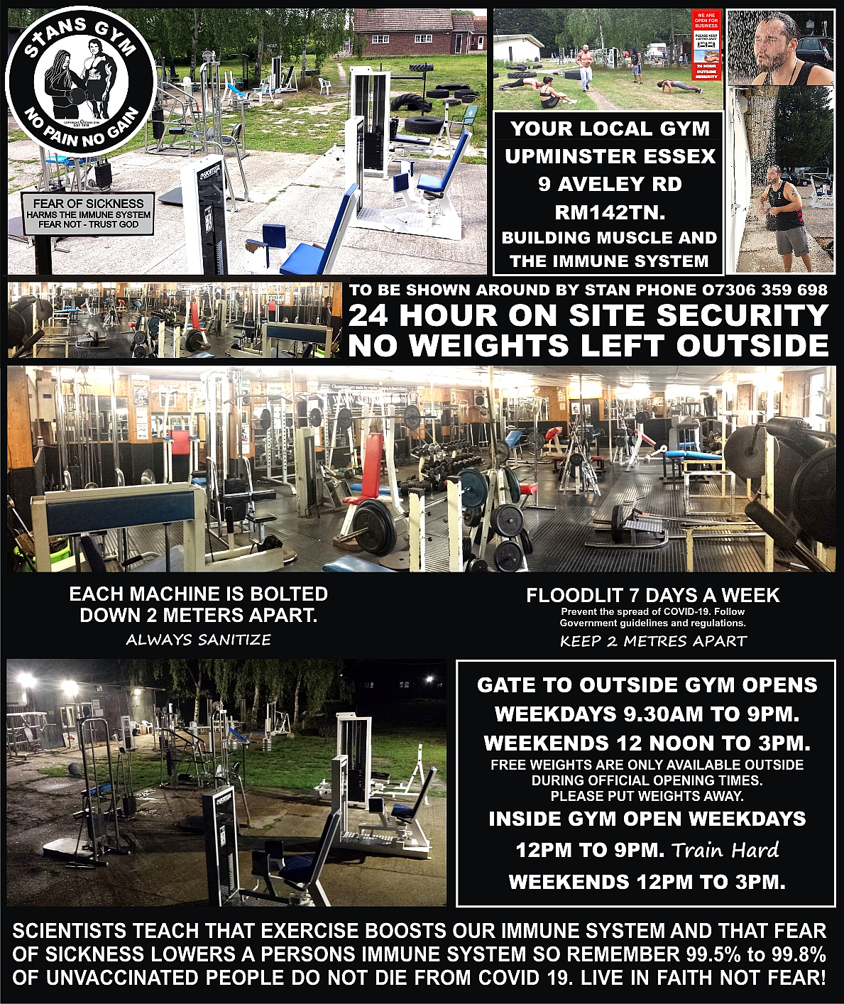 STANS GYM, INDOOR AND OUTDOOR GYM, UPMINSTER,